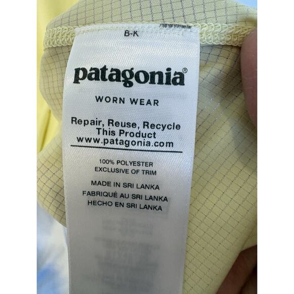 Patagonia Air Flow Lightweight Fast Drying Women T-shirt Sz M Yellow Athletic - Picture 4 of 10
